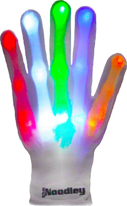 LED Gloves for Kids Teens Cool Toys Boy Girl Gift Ideas Halloween - Kid Sized (White) by The Noodley