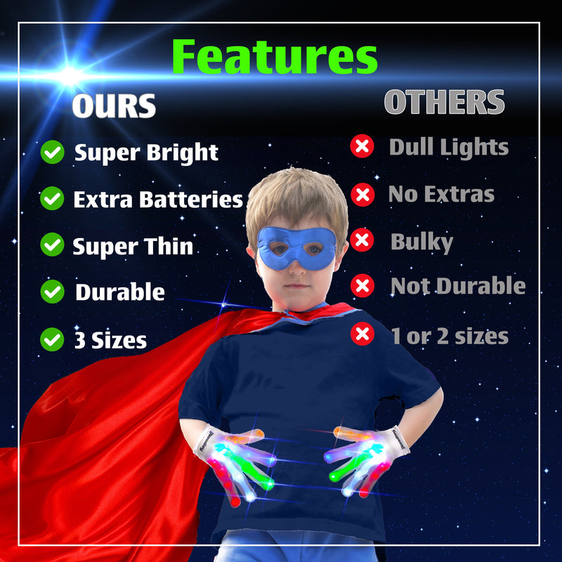 LED Gloves for Kids / Teens