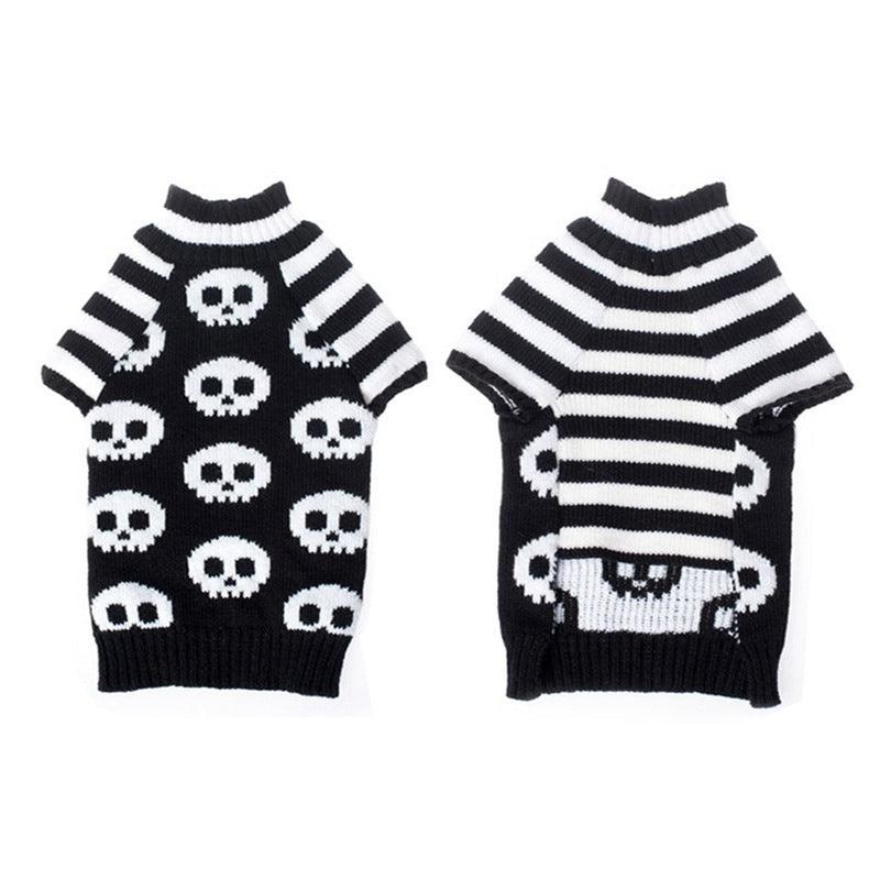 Skull Dog Halloween Sweater - Spooky Pet Fashion For All Seasons by Dog Hugs Cat