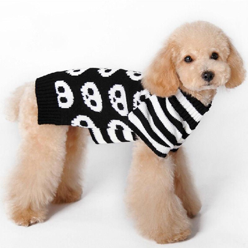 Skull Dog Halloween Sweater - Spooky Pet Fashion For All Seasons by Dog Hugs Cat