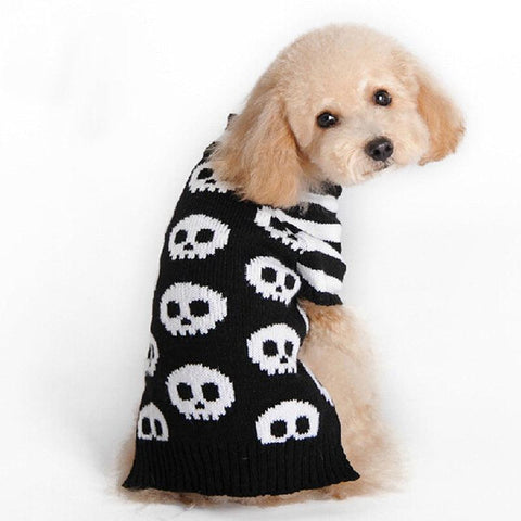 Skull Dog Halloween Sweater - Spooky Pet Fashion For All Seasons by Dog Hugs Cat