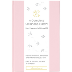 A Complete Childhood History: From Pregnancy to 18 Years Old (Pink, Leatherette) by Promptly Journals