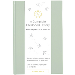 A Complete Childhood History: From Pregnancy to 18 Years Old (Aloe Green, Leatherette) by Promptly Journals