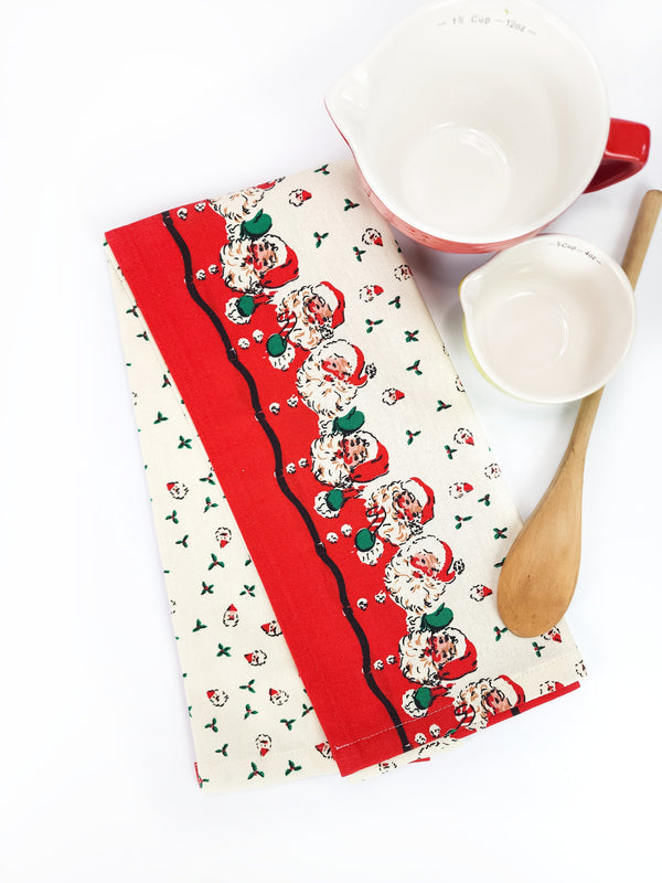 Vintage Inspired Santa Towel by 90 West Linen Co.