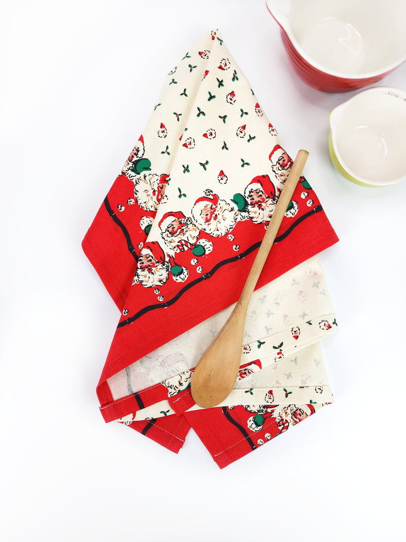 Vintage Inspired Santa Towel by 90 West Linen Co.