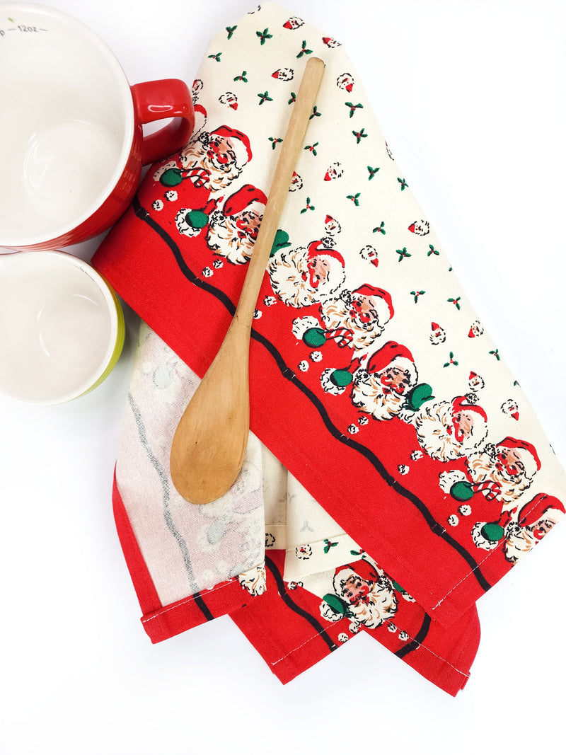 Vintage Inspired Santa Towel by 90 West Linen Co.