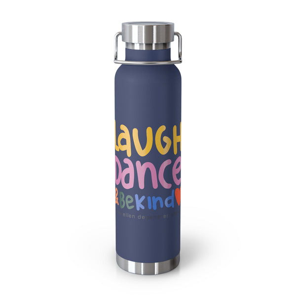 Laugh Dance Love Insulated Bottle-Navy