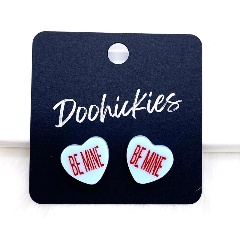 13mm Candy Love Hearts Studs -Valentine Earrings by Doohickies Wholesale