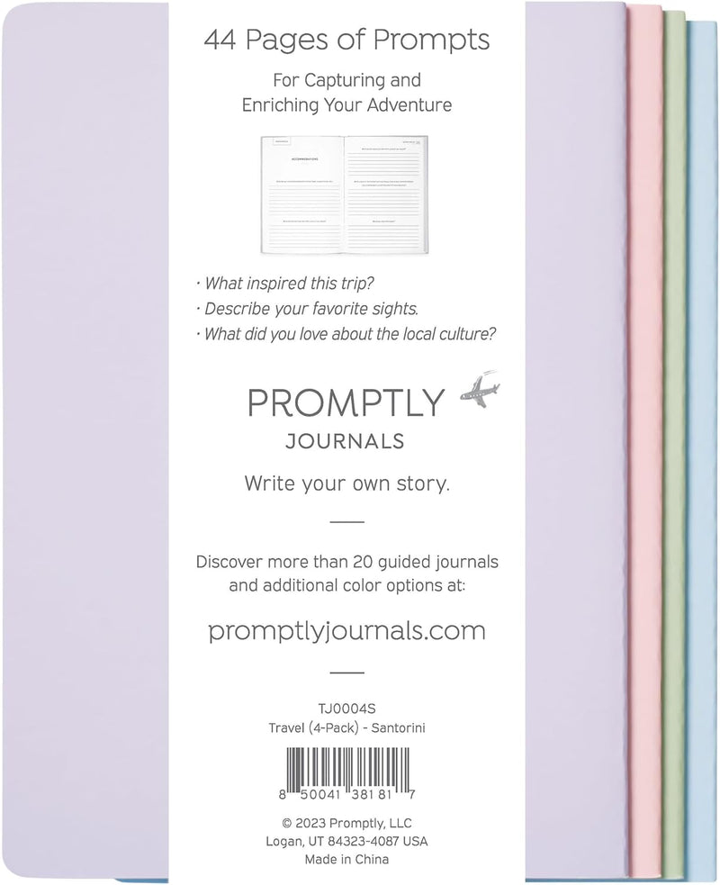 My Travel Journal (4 Pack) - Santorini by Promptly Journals