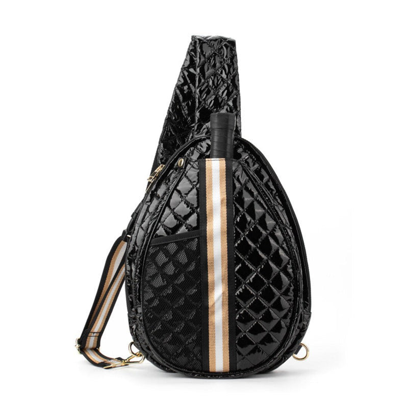 Black Quilted Pickleball Bag by  Pink Pickle