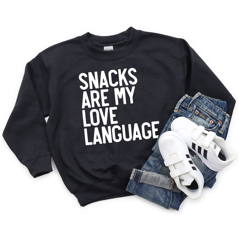 Snacks Are My Love Language | Youth Graphic Sweatshirt by The Juniper Shop