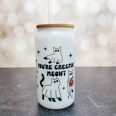 Creepy Ghost Cat Halloween Cup by Salt and Sparkle