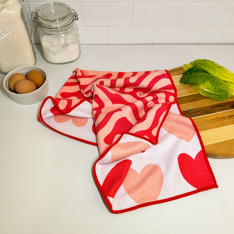 Heart Imprints - Kitchen Dish Towel & Hand towel by Buzzee