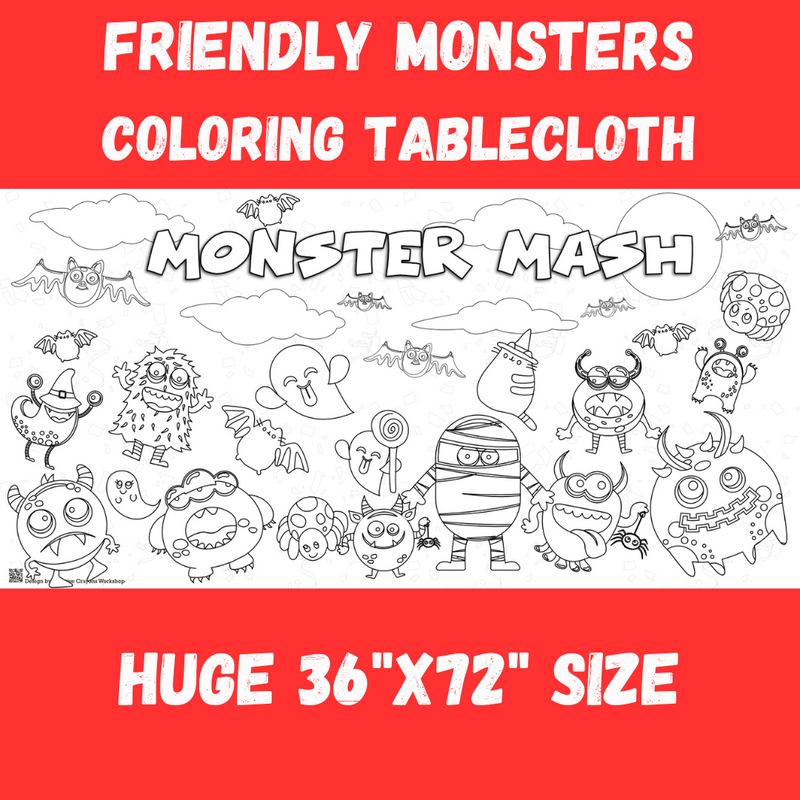 Halloween Coloring Tablecloth by Creative Crayons Workshop