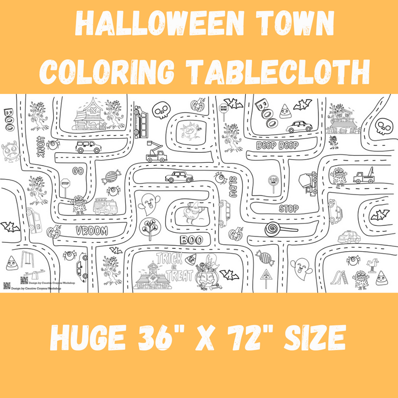 Halloween Coloring Tablecloth by Creative Crayons Workshop