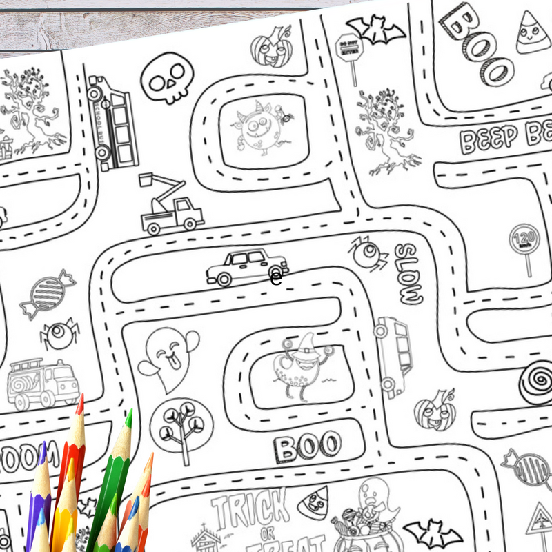 Halloween Coloring Tablecloth by Creative Crayons Workshop