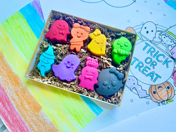 Halloween Ghost Crayons - Kids Halloween Gifts - Halloween Kids Gifts - Halloween Gifts For Kids - Boo Basket Fillers - Kids Party Favors by KagesKrayons LLC