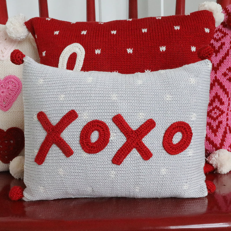 XOXO Mini Pillow, red by Melange Collection