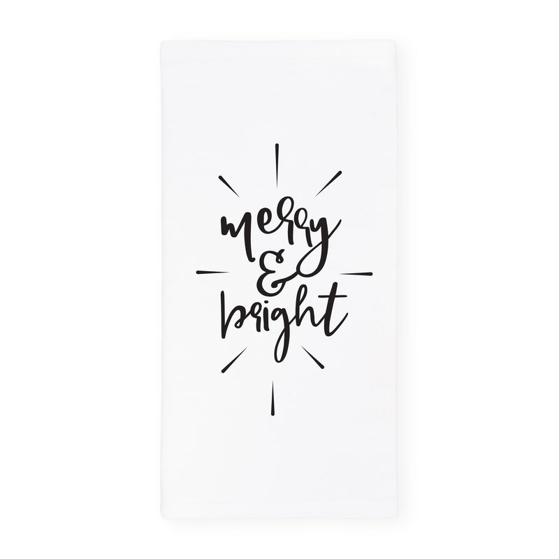 Merry and Bright Cotton Canvas Christmas Kitchen Tea Towel by The Cotton & Canvas Co.