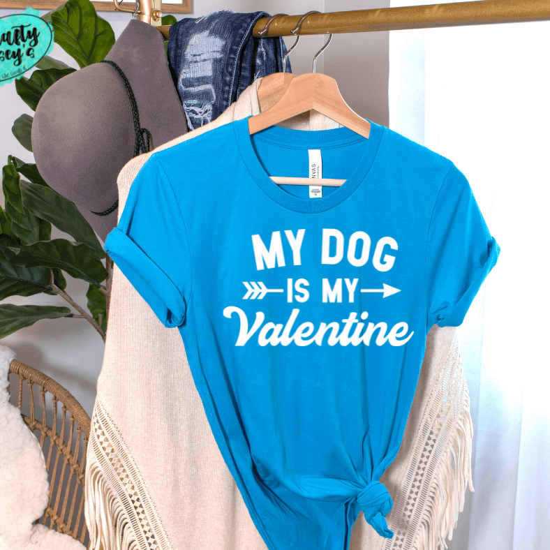 My Dog Is My Valentine -Funny -Women's  Unisex- t-shirt by Crafty Casey's