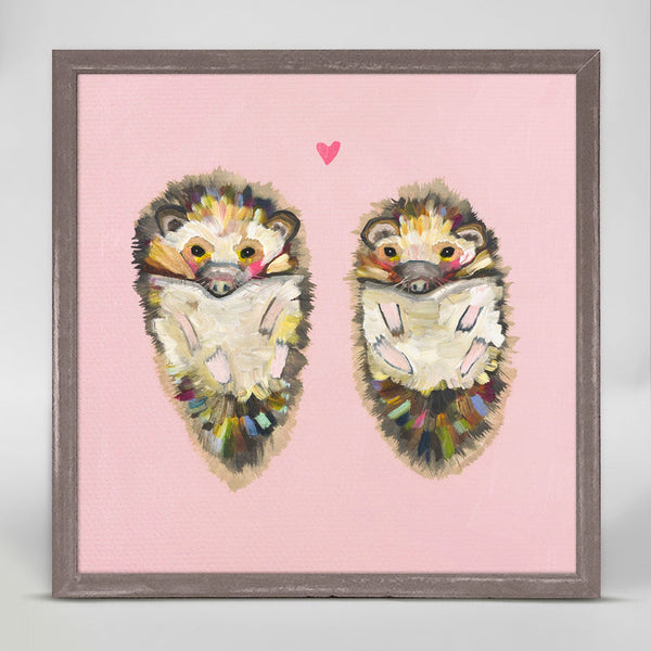 Hedgehog Love Mini Framed Canvas by GreenBox Art