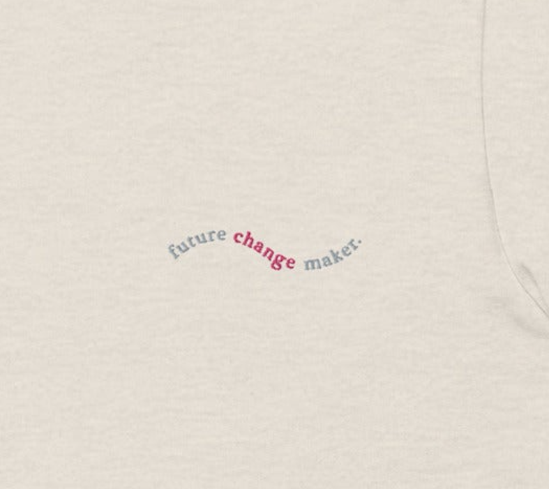 Future Change Maker Embroidered Tee - Oatmeal