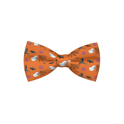 Luxury Halloween Orange Dog Bow Tie by Dog Hugs Cat