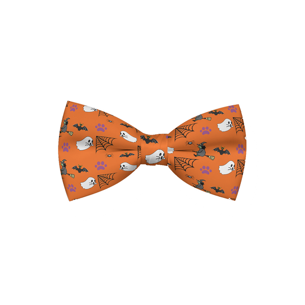 Luxury Halloween Orange Dog Bow Tie by Dog Hugs Cat