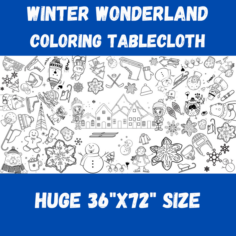 Winter Onederland Birthday Coloring Tablecloth by Creative Crayons Workshop