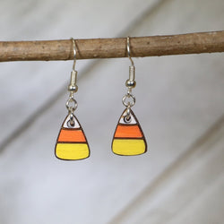 Candy Corn Wooden Dangle Earrings by Cate's Concepts, LLC