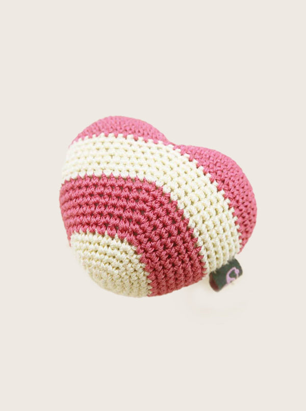 Stripy Heart Crochet Dog Toy