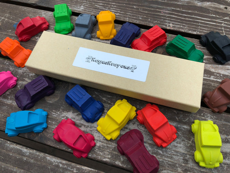 Car Crayons - Car Party Favors - Gifts For Kids - Stocking Stuffers For Kids - Birthday Gifts - Kids Gifts - Kids Party Favor - Class Favors by KagesKrayons LLC