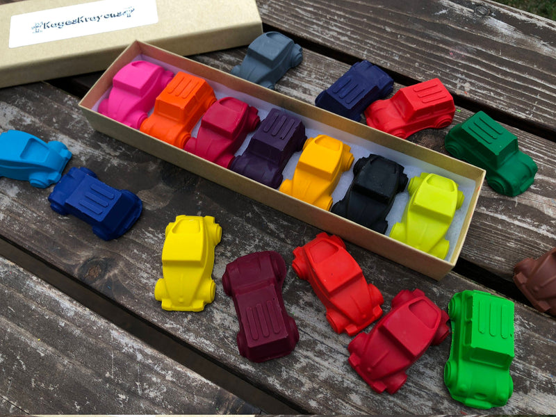 Car Crayons - Car Party Favors - Gifts For Kids - Stocking Stuffers For Kids - Birthday Gifts - Kids Gifts - Kids Party Favor - Class Favors by KagesKrayons LLC