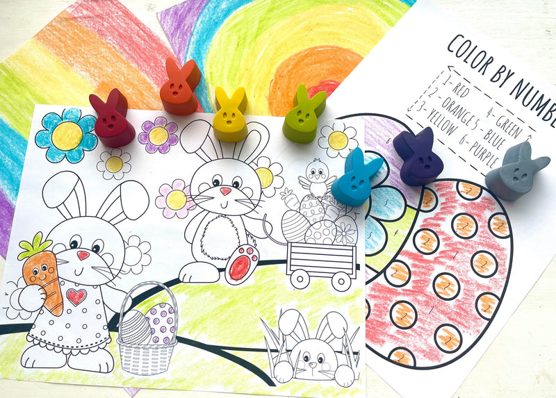 Bunny Crayons - Easter Basket Stuffers - Kids Stocking Stuffers - Birthday Gifts For Kids - Kids Gifts - Kids Party Favors - Gifts For Kids by KagesKrayons LLC