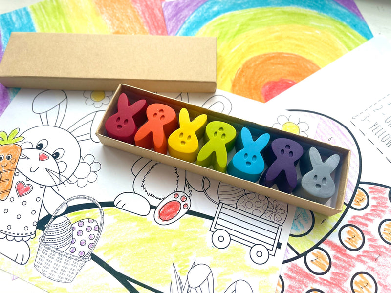 Bunny Crayons - Easter Basket Stuffers - Kids Stocking Stuffers - Birthday Gifts For Kids - Kids Gifts - Kids Party Favors - Gifts For Kids by KagesKrayons LLC