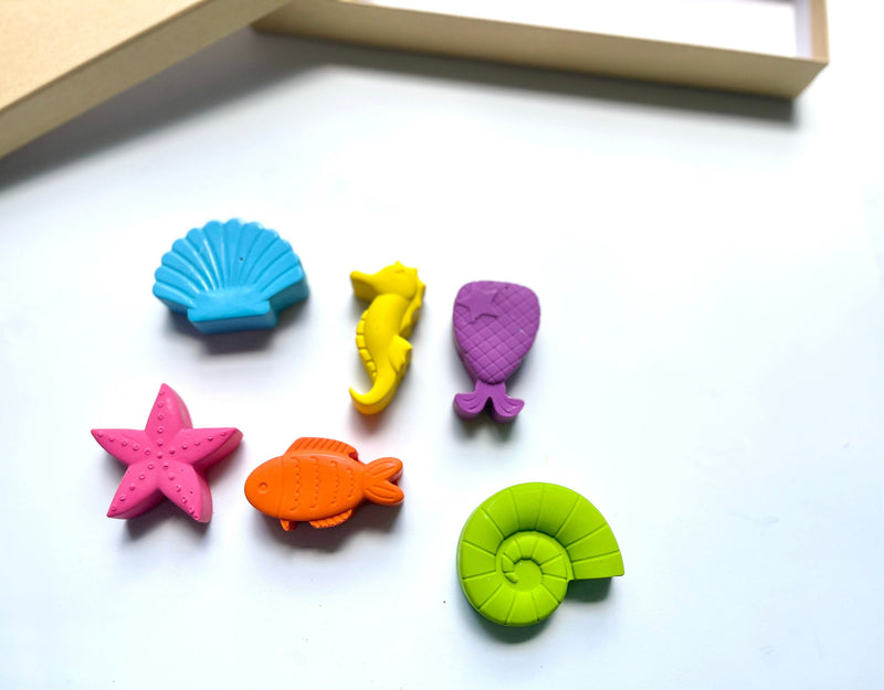 Mermaid Ocean Crayons - Mermaid Party Favors - Kids Gifts - Stocking Stuffers - Kids Birthday Gifts - Easter Basket Stuffers - Under The Sea by KagesKrayons LLC