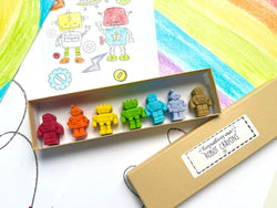 Robot Crayons - Robot Party Favors - Kids Gifts - Kids Stocking Stuffers - Kids Birthday Gifts - Easter Basket Stuffers - Kids Party Favors by KagesKrayons LLC