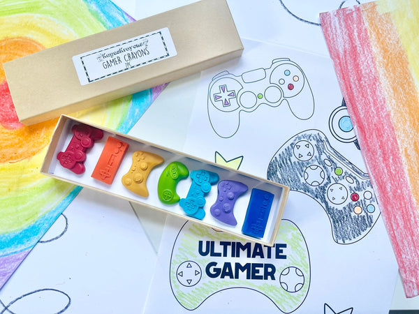 Gamer Crayons - Gifts For Gamers - Gamer Party Favors - Kids Gamer Party Favors - Gamer Gifts - Stocking Stuffers - Gamer Birthday Party by KagesKrayons LLC