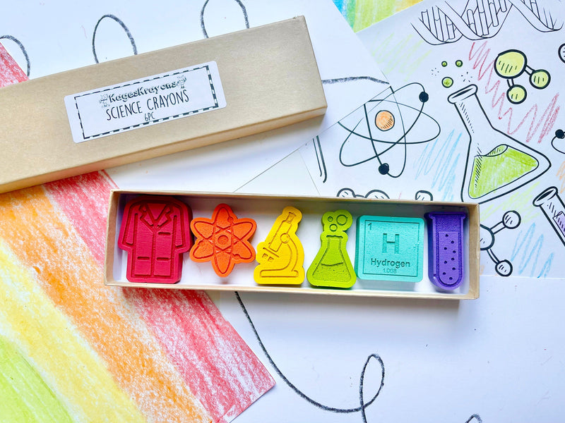 Back To School Gifts For Kids - Science Crayons - Kids Stocking Stuffers - Kids Easter Basket Stuffers - Mad Scientist Birthday Party Favors by KagesKrayons LLC