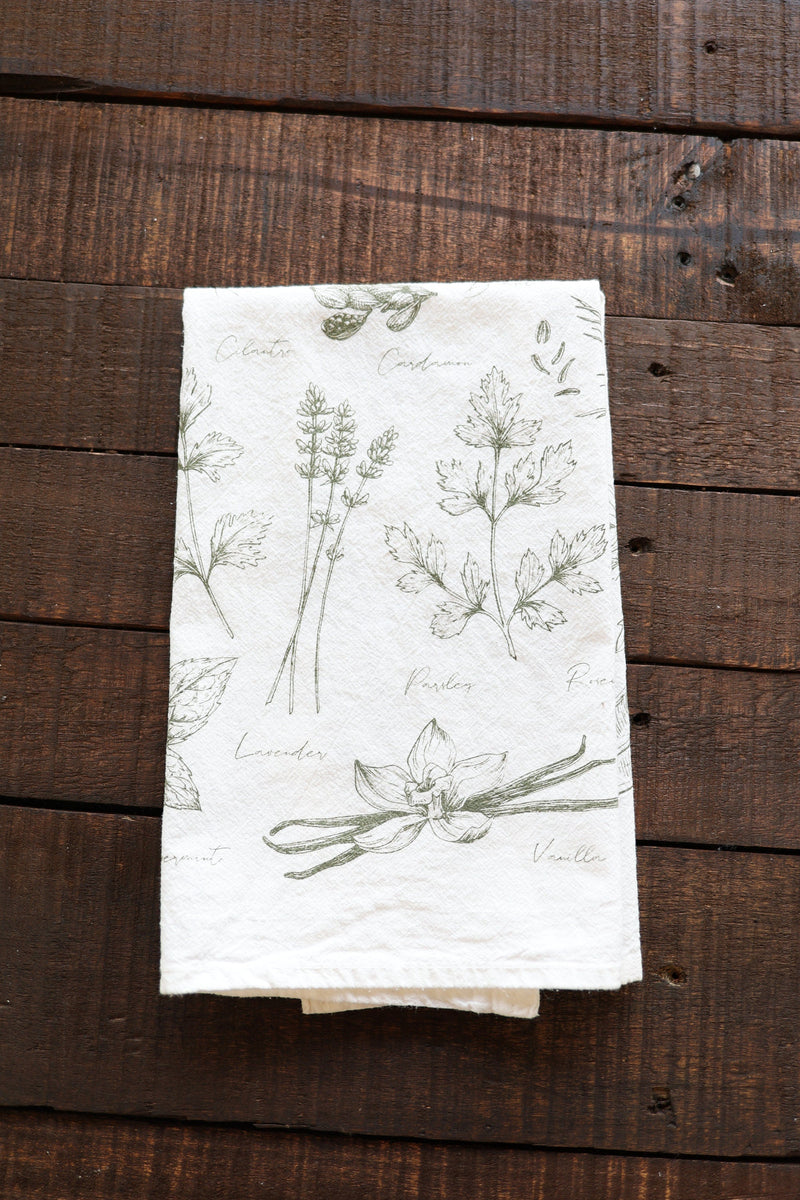 Kitchen Herbs Tea Towel by Jubilee Trading Company