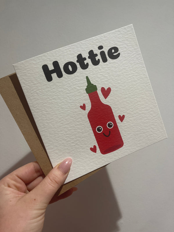 Hottie Valentines Day Funny Humorous Hammered Card & Envelope by WinsterCreations™ Official Store