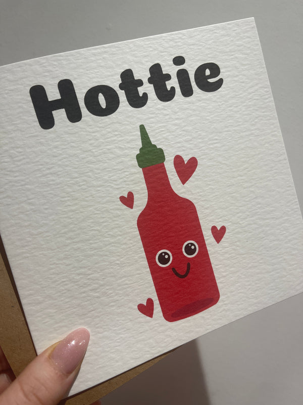 Hottie Valentines Day Funny Humorous Hammered Card & Envelope by WinsterCreations™ Official Store