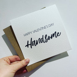 Happy Valentines Handsome Valentines Day Funny Humorous Hammered Card & Envelope by WinsterCreations™ Official Store