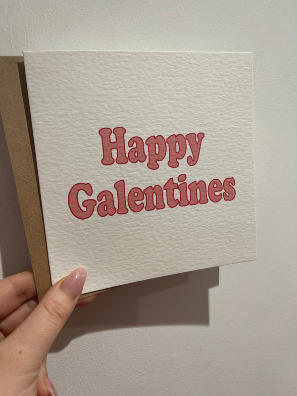 Happy Galentines Valentines Day Funny Humorous Hammered Card & Envelope by WinsterCreations™ Official Store