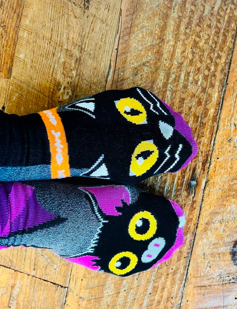 ADULT BAT & BLACK CAT SOCKS by Pals Socks