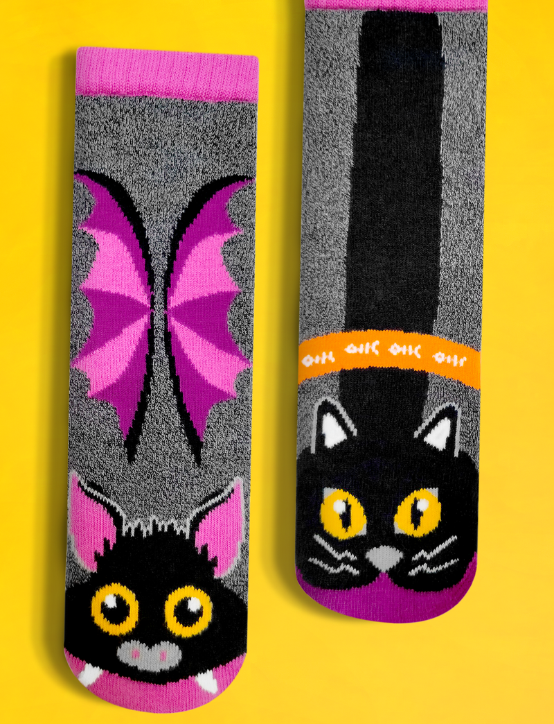 ADULT BAT & BLACK CAT SOCKS