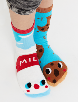 KIDS MILK & COOKIES NO SLIP SOCKS by Pals Socks