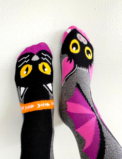 ADULT BAT & BLACK CAT SOCKS