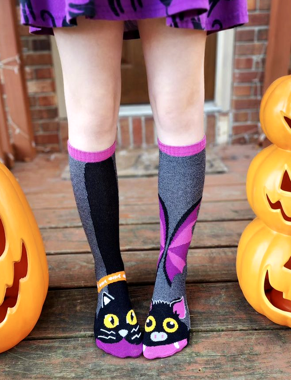 ADULT BAT & BLACK CAT SOCKS by Pals Socks