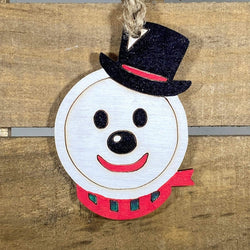 Snowman Head Wooden Christmas Ornaments by Cate's Concepts, LLC